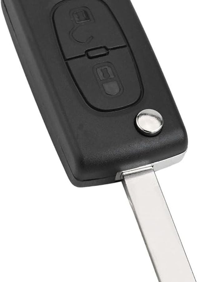 Black Plastic Car Key Case Cover For 207 307 308 3008 5008 807 C2 C3 C4 With Pin Removal Tool - Image 1