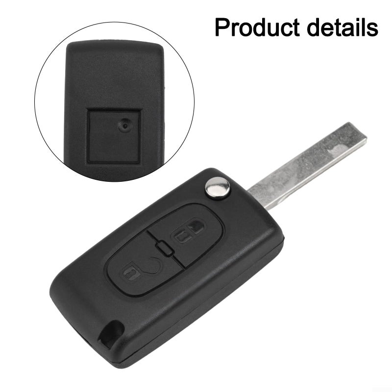 Black Plastic Car Key Case Cover For 207 307 308 3008 5008 807 C2 C3 C4 With Pin Removal Tool - Image 5