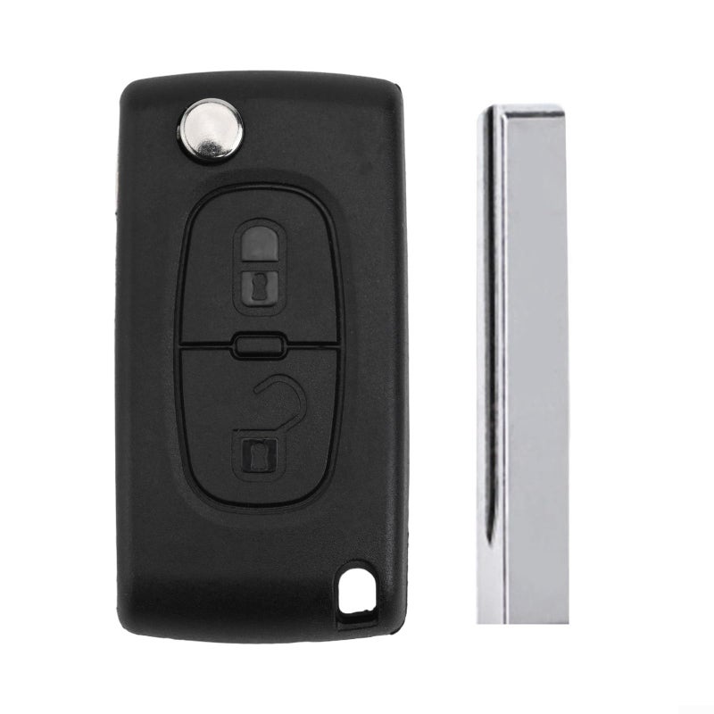 Black Plastic Car Key Case Cover For 207 307 308 3008 5008 807 C2 C3 C4 With Pin Removal Tool - Image 3