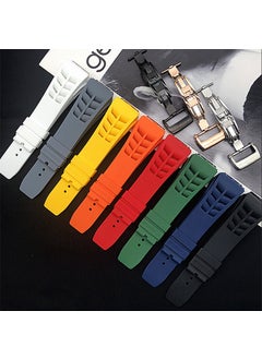 Richa Silicone Watch Band 25mm RM35-03 Screw Style Colorful Rubber Strap White