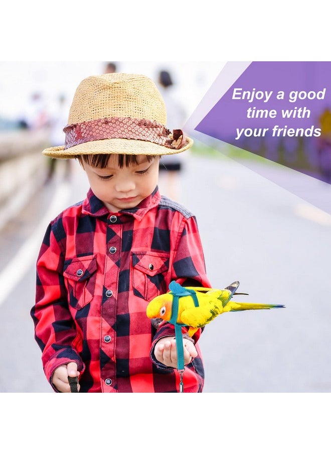 Shappy 4 Pieces Pet Parrot Bird Harness Leash Adjustable Bird Flying Harness Traction Rope with Cute Wing for Parrots Pigeons Budgerigar Lovebird Outdoor Training Toy (Pink, Yellow, Light Purple, Cyan,S)  - Image 4
