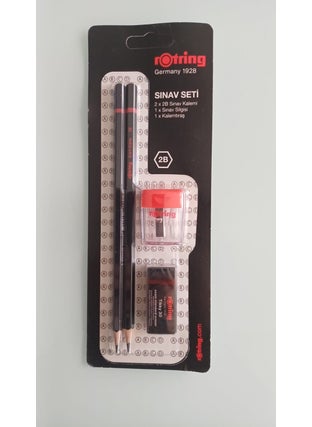 Rotring RO-2090068WK Exam Set - Exam Pencil, Eraser, Sharpener, Black  - Image 2