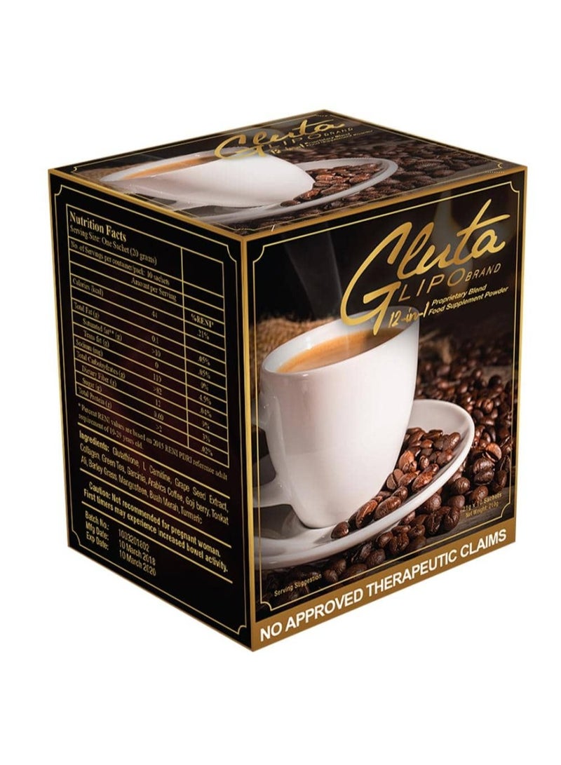 Glutalipo  Coffee for slimming and detoxing contains 10 sachets - Image 2