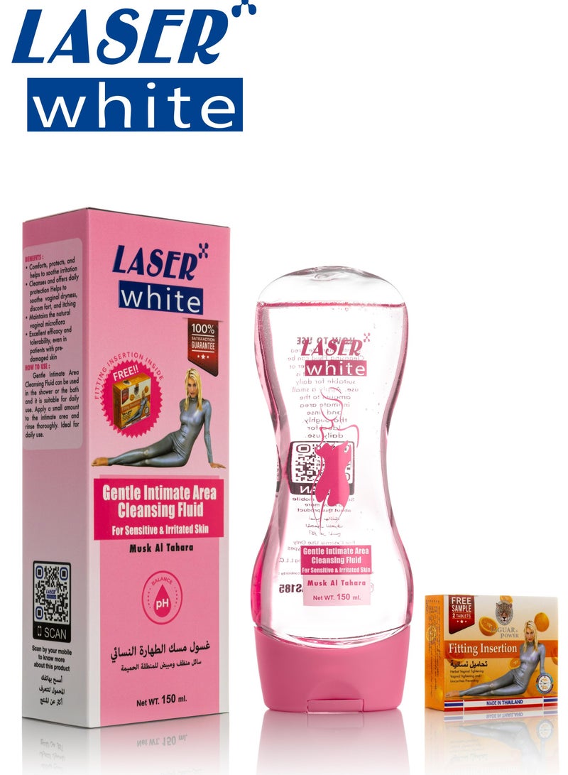 laser white Gentle Intimate Area Cleansing Fluid Musk Al Tahara 150ml