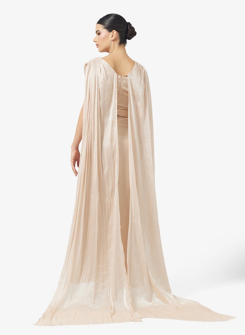 Namshi x Shimmer Draped Cape Dress - Image 2