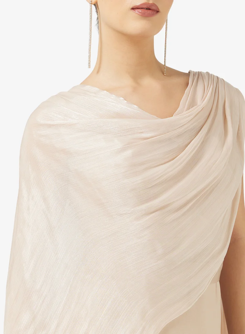 Namshi x Shimmer Draped Cape Dress