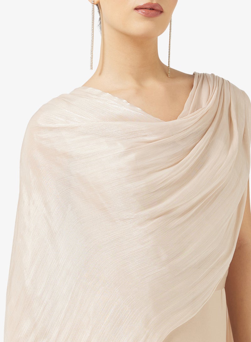 Namshi x Shimmer Draped Cape Dress - Image 4