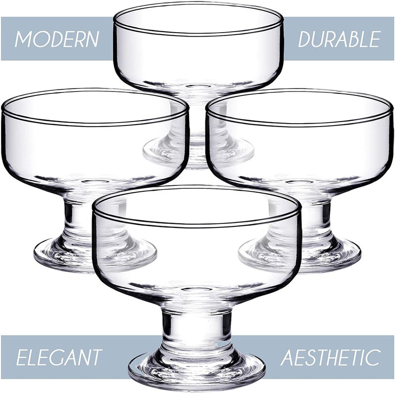 BINZO Glass Ice Cream Bowl Cup Set Pack of 6 150 ml - Image 3