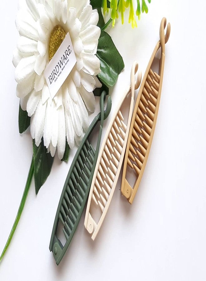 بيردوير مشابك شعر بيردوير كبيرة الحجم، سوداء اللون، مصنوعة من المطاط والأكريليك المستورد، على شكل موزة مرصعة بالأحجار للنساء (عبوة من 4 قطع، ألوان متعددة) | مشابك شعر - Image 4