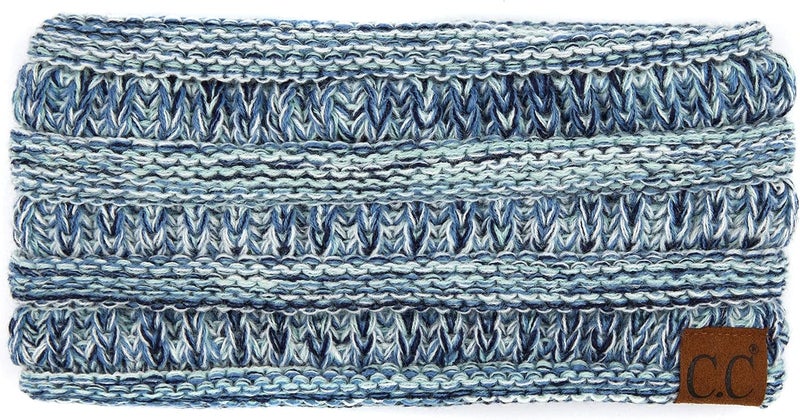 Cc Winter Fuzzy Fleece Lined Thick Knitted Diagonal Stripes Criss-Cross Pattern Headband Headwrap (HW-2060) - Image 2