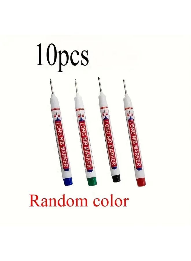 10 Piece Long Tip Markers Fast Drying Carpenter Pens Durable PPSU Plastic Metal - Image 1
