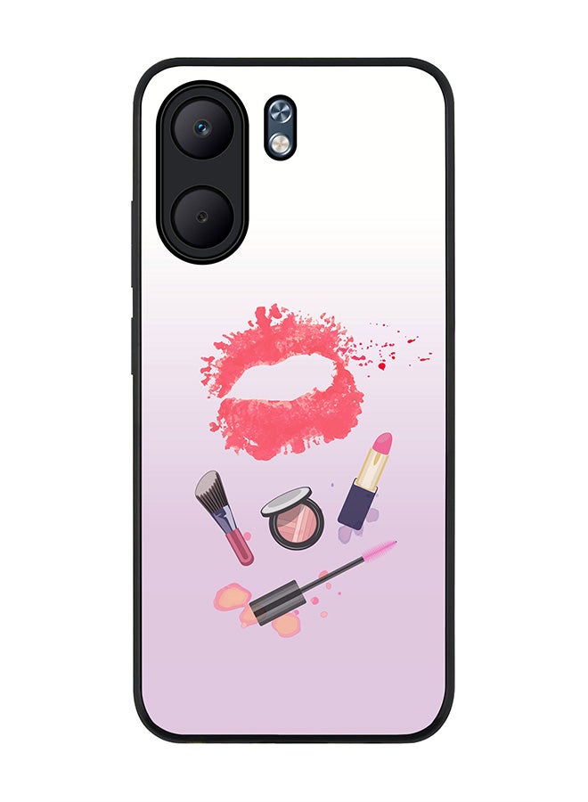 Stylizedd غطاء لهاتف أوبو A5x 5G / A5x 4G، حماية كاميرا رفيعة، غطاء هاتف رفيع مضاد للصدمات - مجموعة مكياج - Image 1