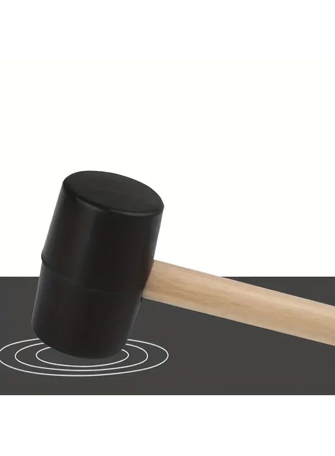500g Rubber Mallet with Wooden Handle for Tile and Bricklaying Durable Construction Tool - Image 4