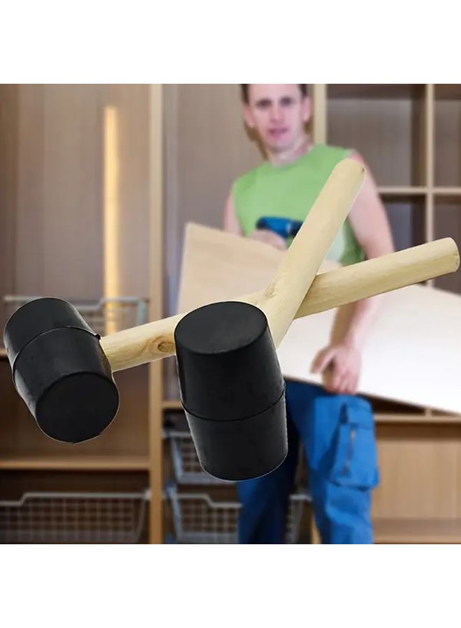 500g Rubber Mallet with Wooden Handle for Tile and Bricklaying Durable Construction Tool - Image 2