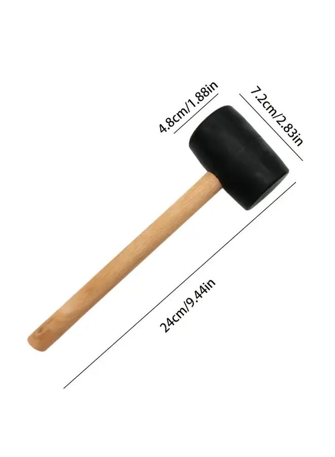 500g Rubber Mallet with Wooden Handle for Tile and Bricklaying Durable Construction Tool - Image 3