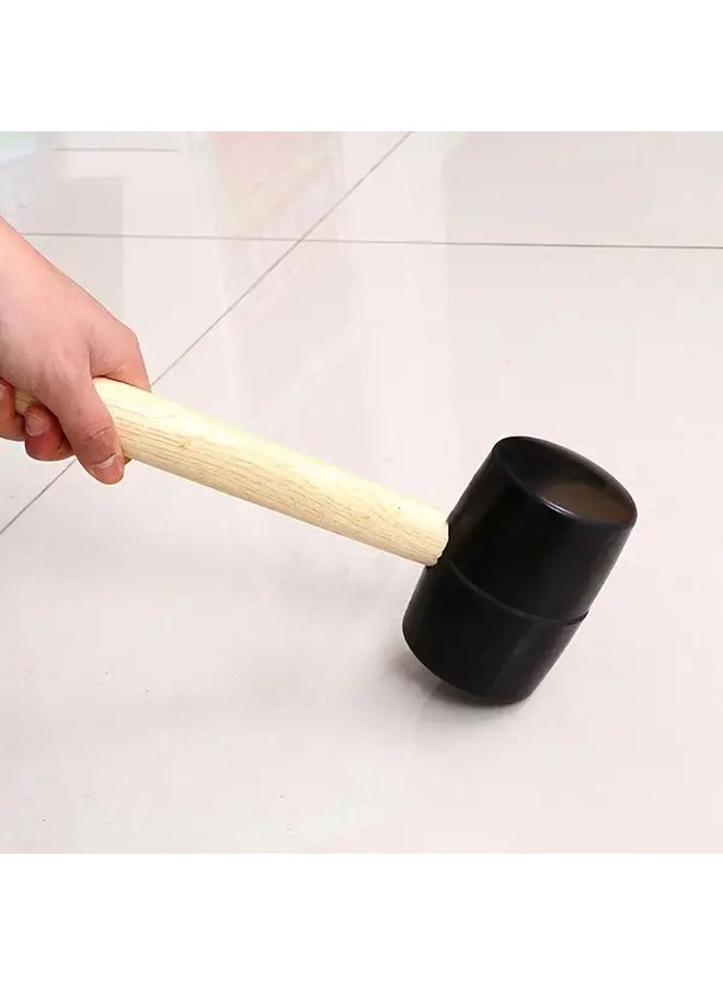 500g Rubber Mallet with Wooden Handle for Tile and Bricklaying Durable Construction Tool - Image 5