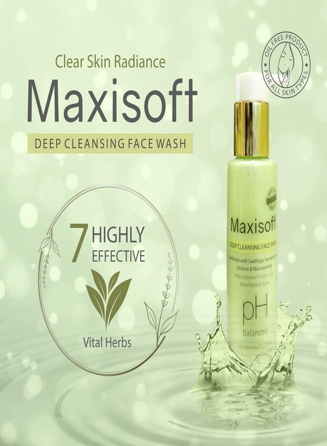 Maxisoft Deep Cleansing Face Wash | Oil Control & Anti-Acne | pH Balanced Daily Cleanser for Pimple, Scars & Blackheads | Green Tea, Licorice & Vitamins | For Men & Women | 100 ml Pack of 1 - Image 3