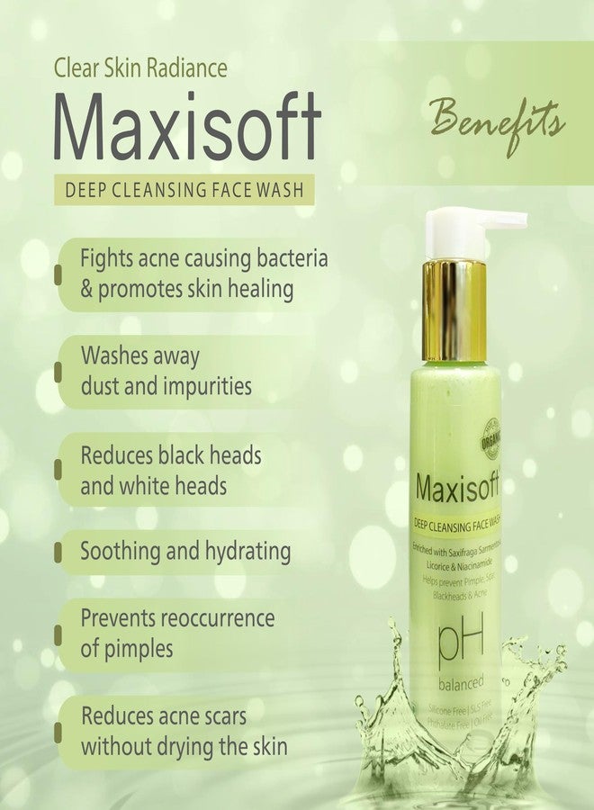 Maxisoft Deep Cleansing Face Wash | Oil Control & Anti-Acne | pH Balanced Daily Cleanser for Pimple, Scars & Blackheads | Green Tea, Licorice & Vitamins | For Men & Women | 100 ml Pack of 1 - Image 5