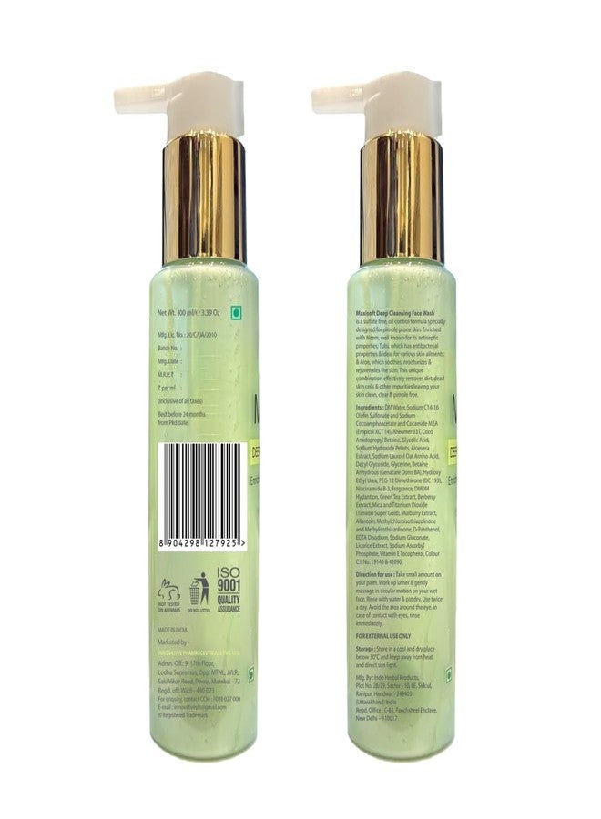 Maxisoft Deep Cleansing Face Wash | Oil Control & Anti-Acne | pH Balanced Daily Cleanser for Pimple, Scars & Blackheads | Green Tea, Licorice & Vitamins | For Men & Women | 100 ml Pack of 1 - Image 2