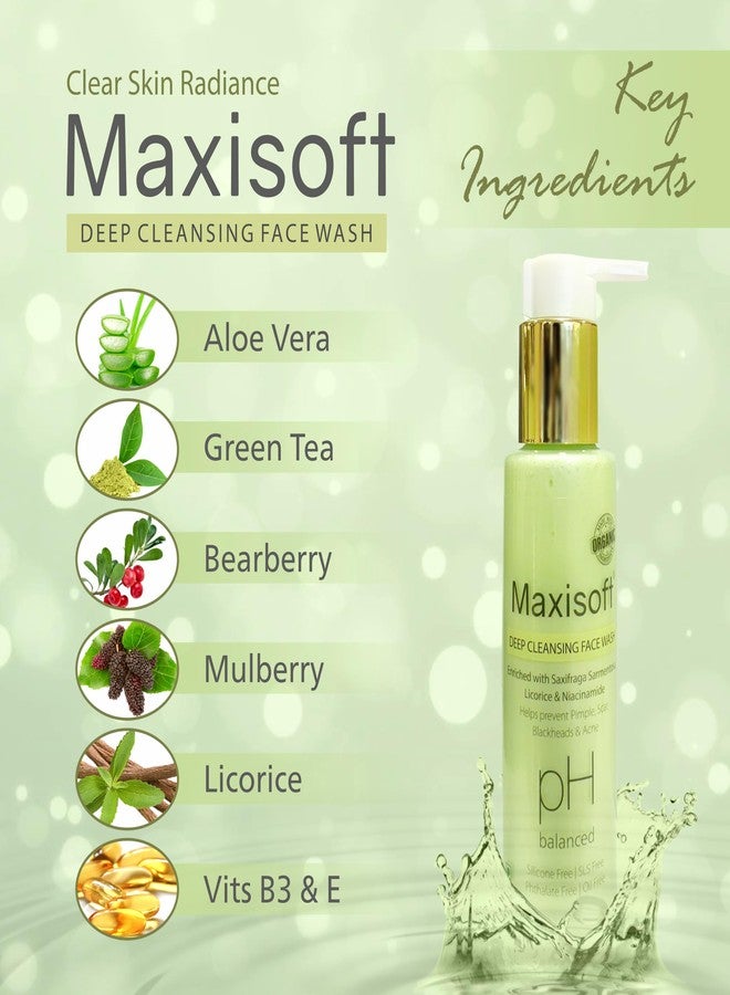 Maxisoft Deep Cleansing Face Wash | Oil Control & Anti-Acne | pH Balanced Daily Cleanser for Pimple, Scars & Blackheads | Green Tea, Licorice & Vitamins | For Men & Women | 100 ml Pack of 1 - Image 4