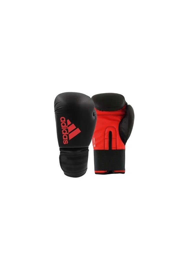 Adidas Boxing Gloves Hybrid-50   Color: Black/Core Red Size: 8 Oz 