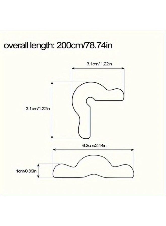 Beige 78 74inch Long Cloud Shaped Anti Collision Rubber Strip For Home Kitchen Safety - Image 4