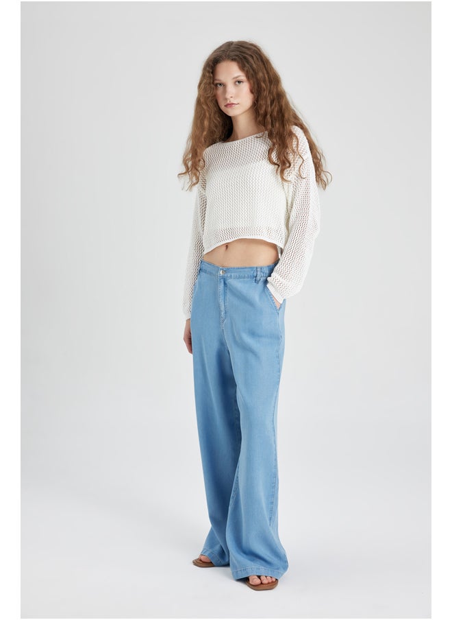 DeFacto - Woman Wide Leg Denim Trousers - Image 1