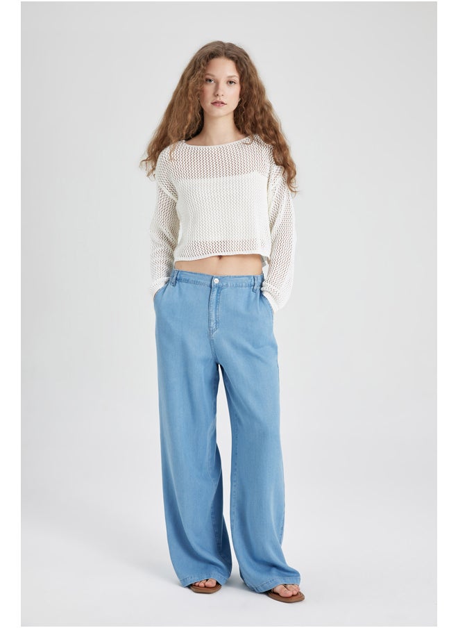 DeFacto - Woman Wide Leg Denim Trousers - Image 1