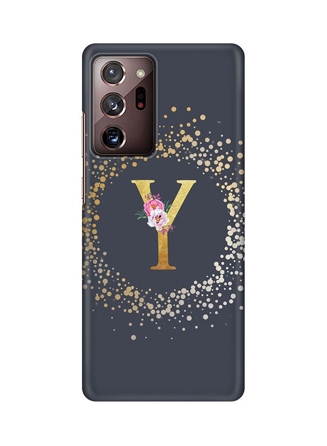 Stylizedd Monogram Slim Cover for Samsung Galaxy Note 20 Ultra Case Custom Initials Letter Floral Pattern Snap Series Mobile Cover Matte Alphabet  - Y (Grey) - Image 1