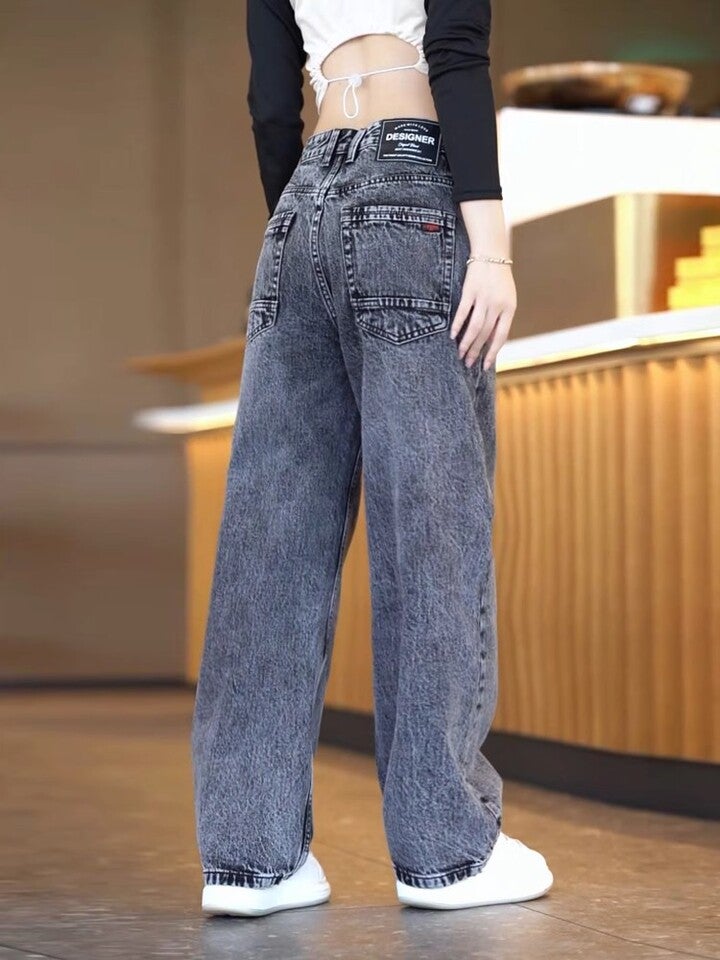 Unisex Classic Denim Jeans Loose Fit Daily Outdoor Wear - Image 1