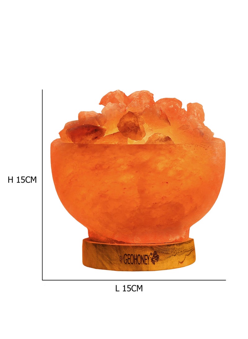 Geohoney - Himalayan Salt Fire Bowl Lamp with Chunks - Image 3