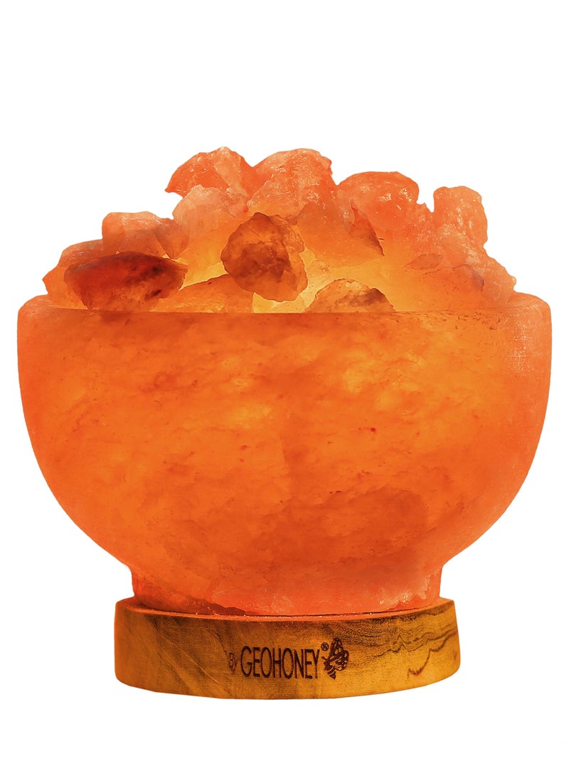Geohoney - Himalayan Salt Fire Bowl Lamp with Chunks - Image 1