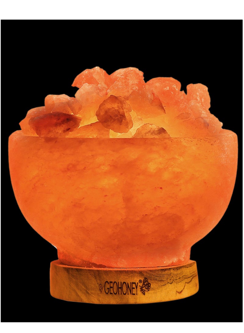 Geohoney - Himalayan Salt Fire Bowl Lamp with Chunks - Image 4