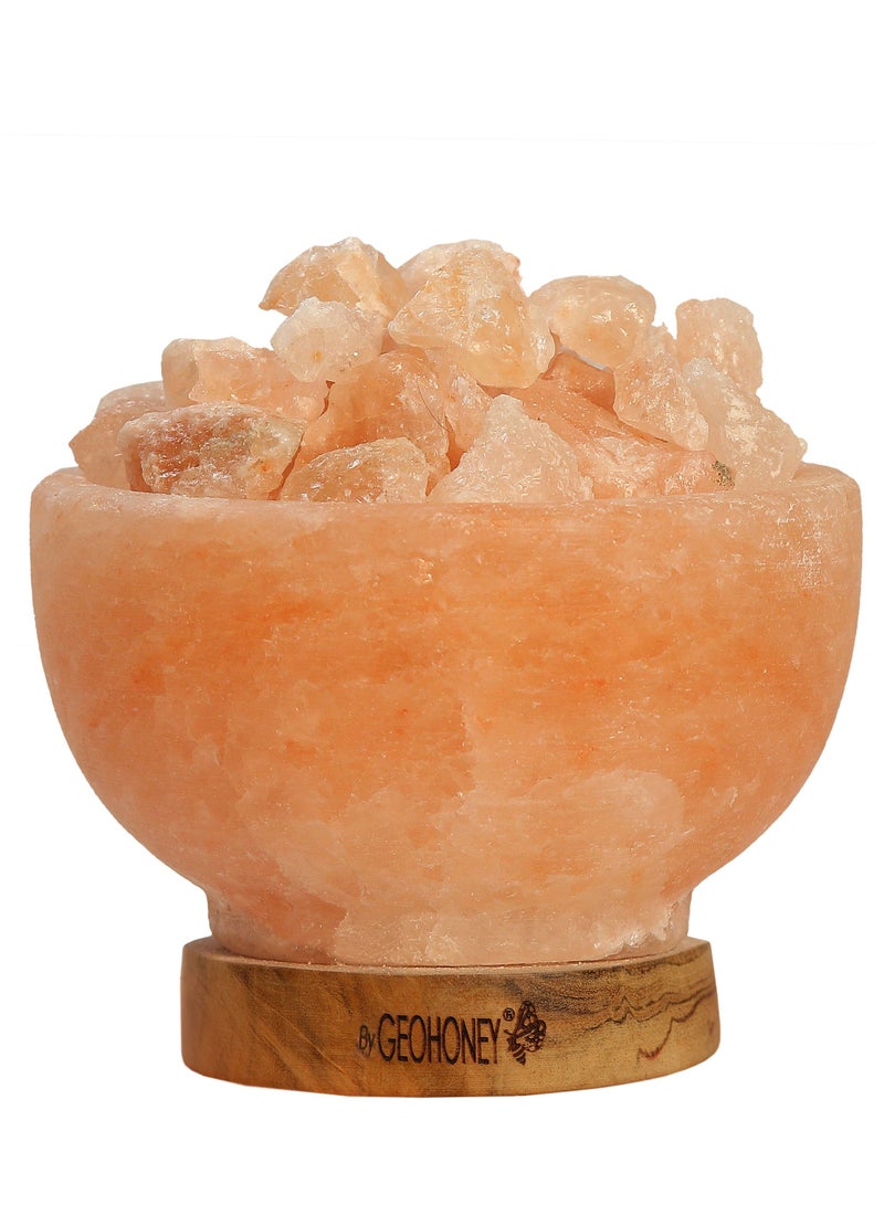 Geohoney - Himalayan Salt Fire Bowl Lamp with Chunks - Image 2