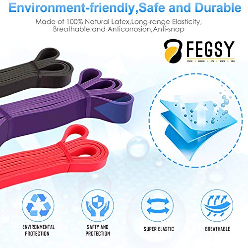 FEGSY Resistance Band for Exercise, Workout, and Stretching for Men and Women Pull up Bands with Door Anchor, Workout Guide, and Carrying Bag (Purple (35-85 LBS, Heavy)) - Image 5