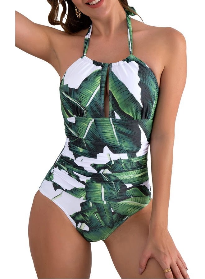 B2prity Women's Slimming One Piece Swimsuits Tummy Control Bathing Suit Halter Swimwear for Big Busted Curvy Woman - Image 1