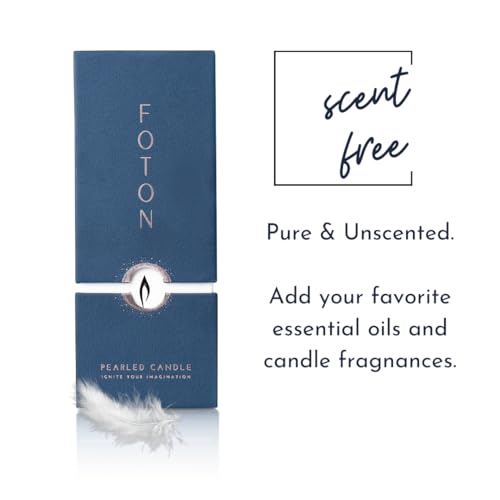 Foton Pearled Candle 18 Oz - Unscented Non Toxic Luxury Long Lasting Powder Candles - Lasts up to 120 Hours - Refillable Candle Sand with 30 Wicks for Candle Making - Image 3