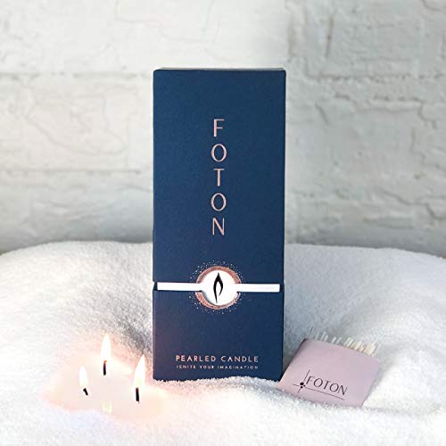 Foton Pearled Candle 18 Oz - Unscented Non Toxic Luxury Long Lasting Powder Candles - Lasts up to 120 Hours - Refillable Candle Sand with 30 Wicks for Candle Making - Image 1