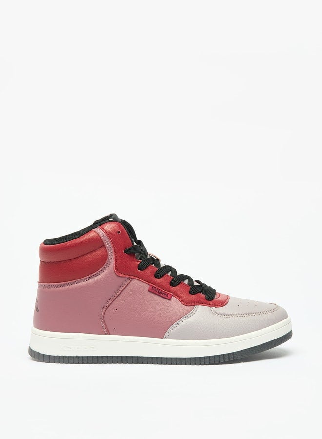 Kappa Women's Panelled High Top Sneakers with Lace-Up Closure  - Image 3