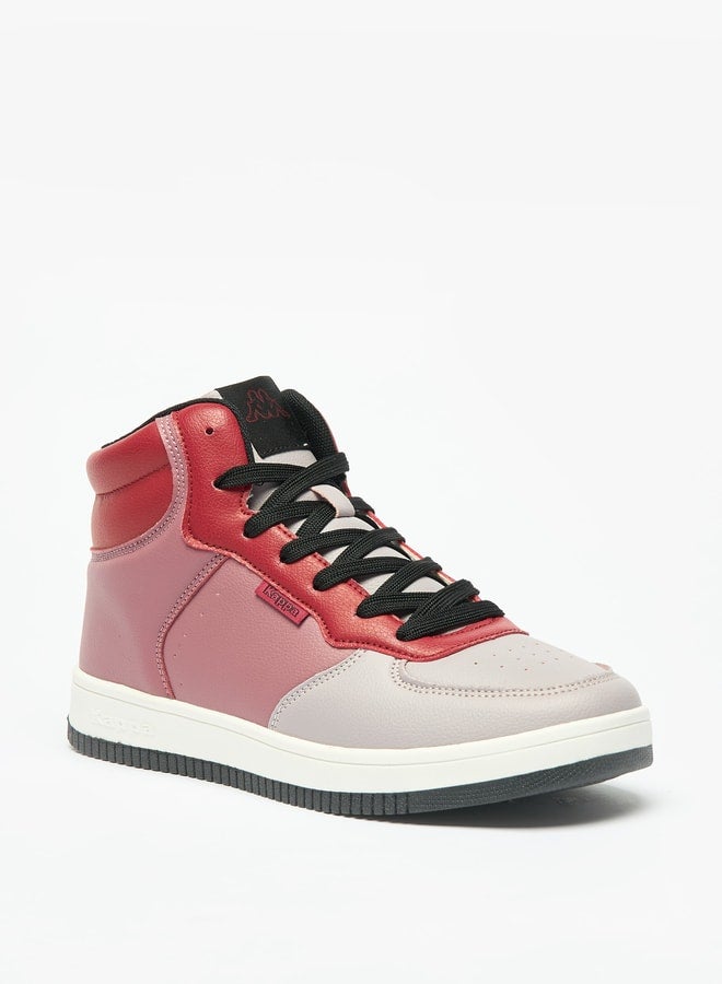 Kappa Women's Panelled High Top Sneakers with Lace-Up Closure  - Image 1