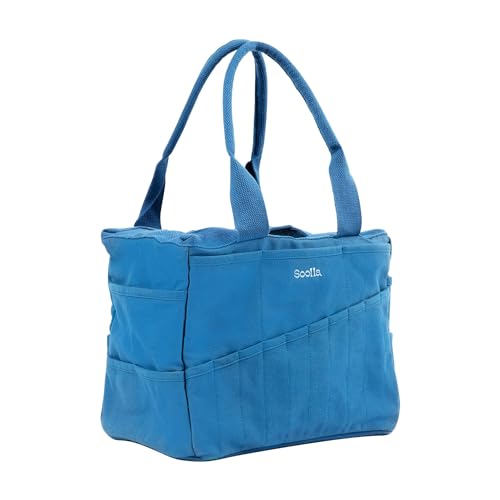Soolla Studio Bag: Art Supply Storage & Pottery Tool Bag, Washable Craft Tote, Knitting Yarn Organizer, Crochet Projects, 30 Pockets, 20+ Canvas Colors, Gift for Artists (Blueberry Bliss) - Image 2