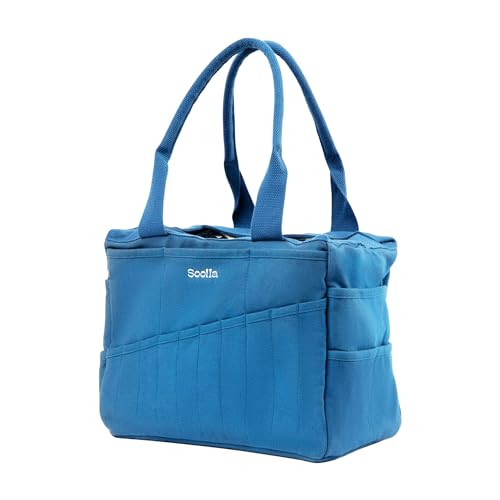 Soolla Studio Bag: Art Supply Storage & Pottery Tool Bag, Washable Craft Tote, Knitting Yarn Organizer, Crochet Projects, 30 Pockets, 20+ Canvas Colors, Gift for Artists (Blueberry Bliss) - Image 5