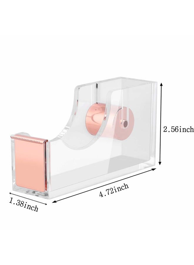 ALSISK Desk Accessory Kit,Acrylic Stapler Set, Tape Dispenser, Staple Remover with 1000pcs 26/6 Staples -Rose Gold - Image 4