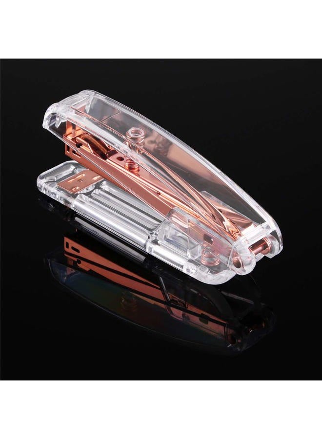 ALSISK Desk Accessory Kit,Acrylic Stapler Set, Tape Dispenser, Staple Remover with 1000pcs 26/6 Staples -Rose Gold - Image 2