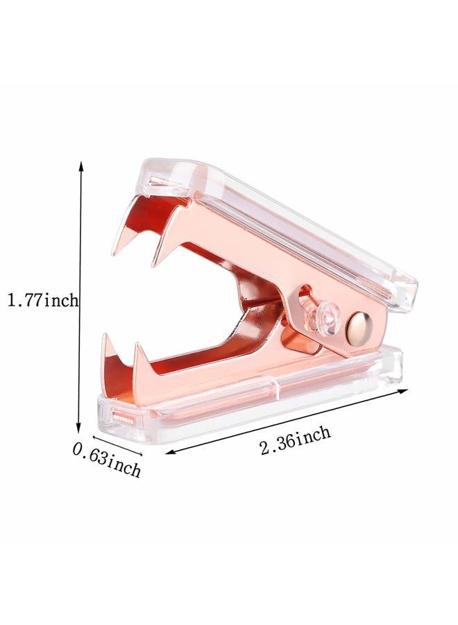 ALSISK Desk Accessory Kit,Acrylic Stapler Set, Tape Dispenser, Staple Remover with 1000pcs 26/6 Staples -Rose Gold - Image 5