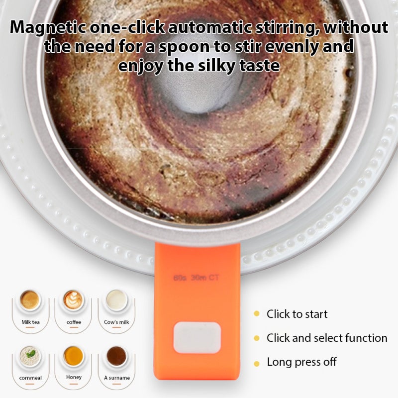Self Stirring Coffee Mug: White UT-52 Constant Temperature Heating - One-Button Stirring Self Stirring Cup for Home Office Dormitory Use - Image 2