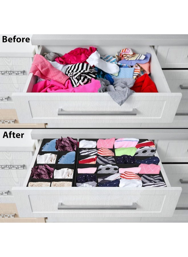 KITCHENOO Clothes drawer organizer, 4 pack nursery closet organizer boxes, closet organizer and storage dividers for clothes, baby clothes, underwear and socks (black) - Image 2
