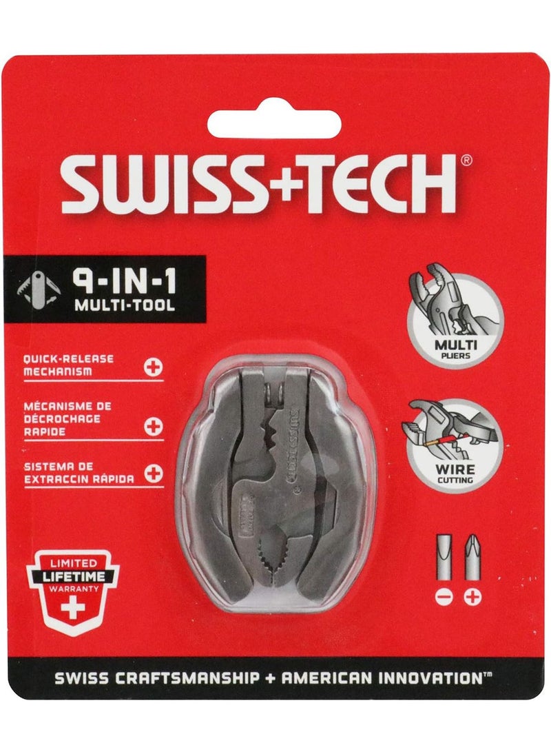 سويس تيك طقم عدة متنوعة مصقولة للجيب من سويس+تك ST50016 اس اس 9 في 1 مزودة بكماشة ومفكات، تعلق في سلسلة المفاتيح - Image 2