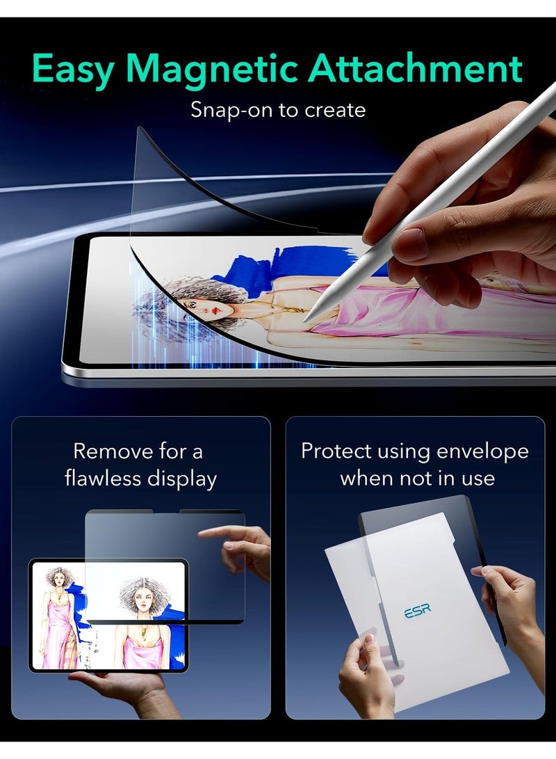 erorex iPad Pro 13 Inch M4 Paper-Feel Magnetic Screen Protector 2024, Write and Draw Like on Paper, Detachable and Reusable, Compatible with Tempered Film, Matte Finish - Image 4