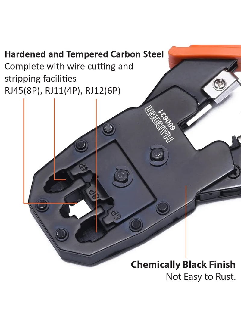 Harden Harden 190mm Professional Multifunctional Modular Plug Crimping Tool 4P6P8P RJ11RJ12RJ45 For Lan Network and Telephone Cable 660631  - Image 2
